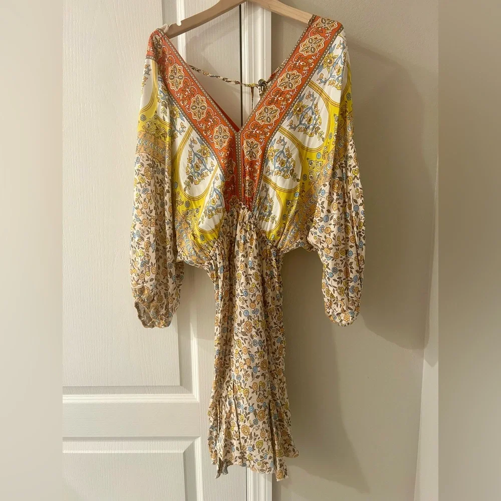 Umgee Mixed Print Long Sleeve Dress Size Large